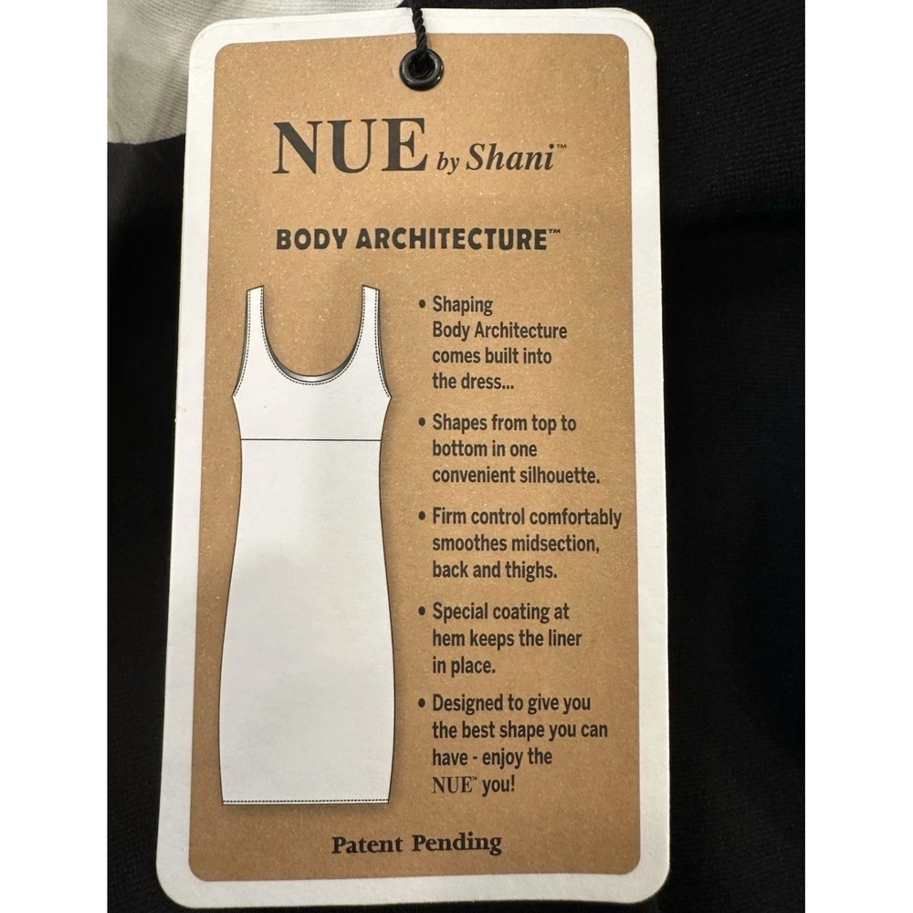 NUE by Shani Dress Black Ruched 3/4 Sleeves Buttons Pleating Crossover Size 10 - Picture 5 of 5